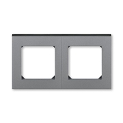 Розетка радио (R), телевизионная (TV) оконечная двойная цвет сталь / дымчатый чёрный