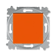 Выключатель одноклавишный цвет оранжевый / дымчатый чёрный
