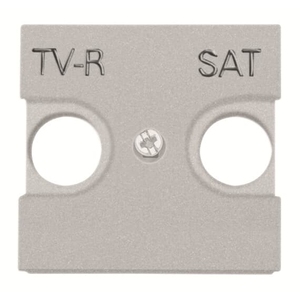 Накладка радио (R), спутниковая (SAT), телевизионная (TV) одиночная, оконечная, проходная двойная цвет серебряный