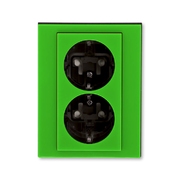 Выключатель одноклавишный цвет зелёный / дымчатый чёрный