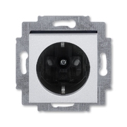 Кнопка с Н.О. контактом, переключатель одноклавишный цвет серебро / дымчатый чёрный