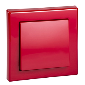 Выключатель/переключатель Jumbo одноклавишный без подсветки рубиново-красного цвета