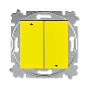 Кнопка с П.К. контактом, переключатель двухклавишный цвет жёлтый / дымчатый чёрный