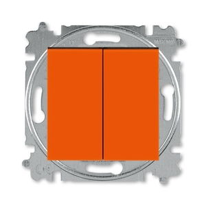 Кнопка с Н.О. контактом двухклавишная цвет оранжевый / дымчатый чёрный