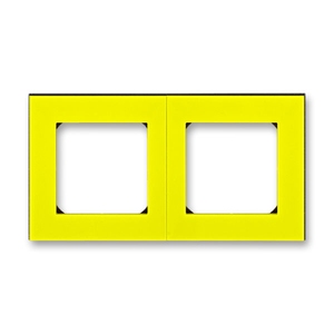Рамка 2 поста цвет жёлтый / дымчатый чёрный