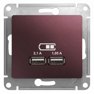 Розетка USB двойная цвет баклажановый