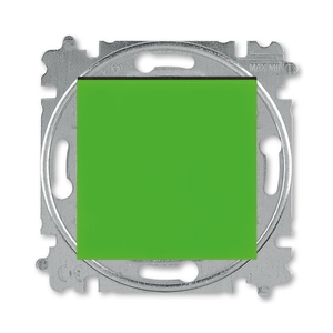 Кнопка с Н.О. контактом, переключатель одноклавишный цвет зелёный / дымчатый чёрный