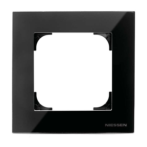 Рамка 1 пост цвет черное стекло