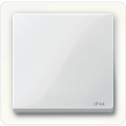 Розетка IP 44 с крышкой одинарная полярно-белого цвета