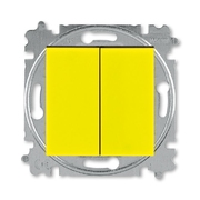 Кнопка с Н.О. контактом двухклавишная цвет жёлтый / дымчатый чёрный