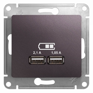 Розетка USB двойная цвет сиреневый туман