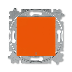 Выключатель одноклавишный цвет оранжевый / дымчатый чёрный