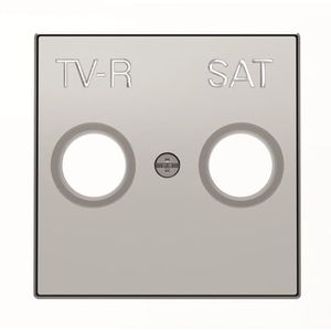 Накладка радио (R), спутниковая (SAT), телевизионная (TV) одиночная, оконечная, проходная двойная цвет серебряный