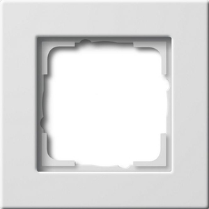 Рамка квадратная 1 пост в белом глянцевом цвете