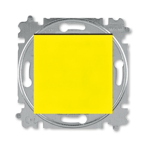 Кнопка с Н.О. контактом, переключатель одноклавишный цвет жёлтый / дымчатый чёрный