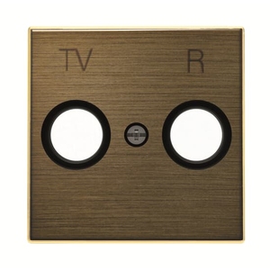 Накладка радио (R), телевизионная (TV) одиночная, оконечная, проходная двойная цвет латунь античная