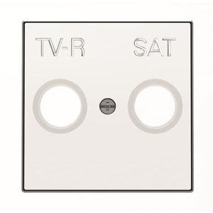 Накладка радио (R), спутниковая (SAT), телевизионная (TV) одиночная, оконечная, проходная двойная цвет белый
