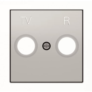 Накладка радио (R), телевизионная (TV) одиночная, оконечная, проходная двойная цвет серебряный