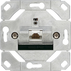 Механизм розетка компьютерная RJ45 Cat.6a (STP) одинарная цвет белый глянцевый