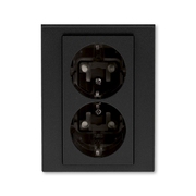 Кнопка с Н.О. контактом, переключатель одноклавишный цвет антрацит / дымчатый чёрный
