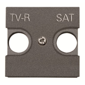 Накладка радио (R), спутниковая (SAT), телевизионная (TV) одиночная, оконечная, проходная двойная цвет антрацит
