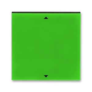 Выключатель жалюзи клавишный цвет зелёный / дымчатый чёрный