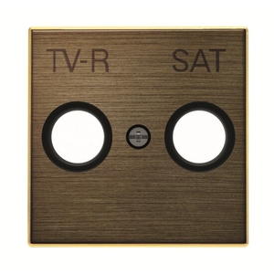 Накладка радио (R), спутниковая (SAT), телевизионная (TV) одиночная, оконечная, проходная двойная цвет латунь античная
