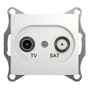 Розетка спутниковая (SAT), телевизионная (TV) проходная двойная цвет белый